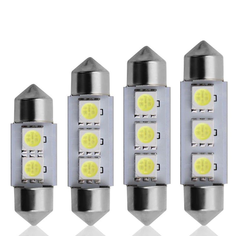10 шт. Автомобильные светодиодные C5W 5050 3 Smd 3Smd 31 мм 36 мм 39 мм 41 мм Dc 12 В лампа для внутреннего корпуса двери свет лампочка указателя поворота