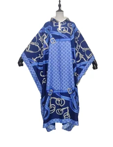 Abaya Muslim 2021 Traditional Silk Batwing Sleeve Kaftan Maxi Dress Plus Size African Floral Full Length Bohemian Long Dress