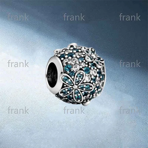 

798797C01 Teal Pave Daisy Flower Charm