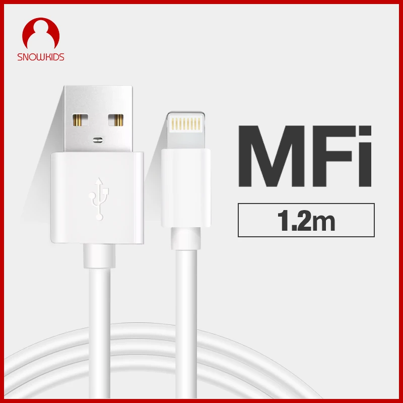 Snowkids MFi кабель для Lightning-USB кабель синхронизации данных зарядное устройство для iPhone 11X8 7 6 5 XR XsMax iPad iPod Upto iOS13