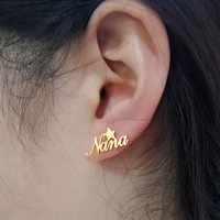 cute star name earrings for women girl customized jewelry personalized crown butterfly moon heart stud earrings birthday gifts
