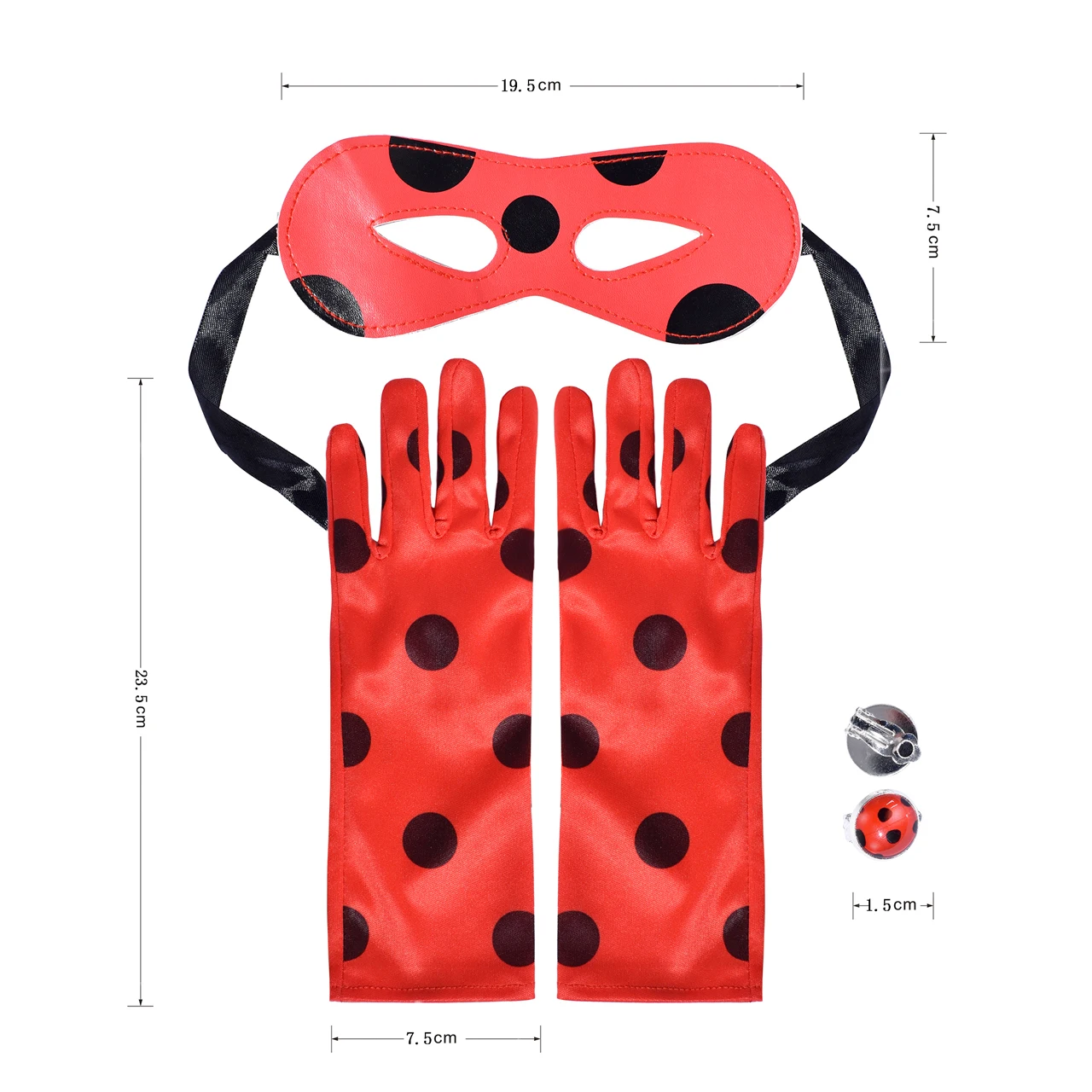 

Girls Dress Superhero Ladybug Face Mask Earring Gloves Halloween 2020 Summer Princess Wedding Party Dresses Children Clothes