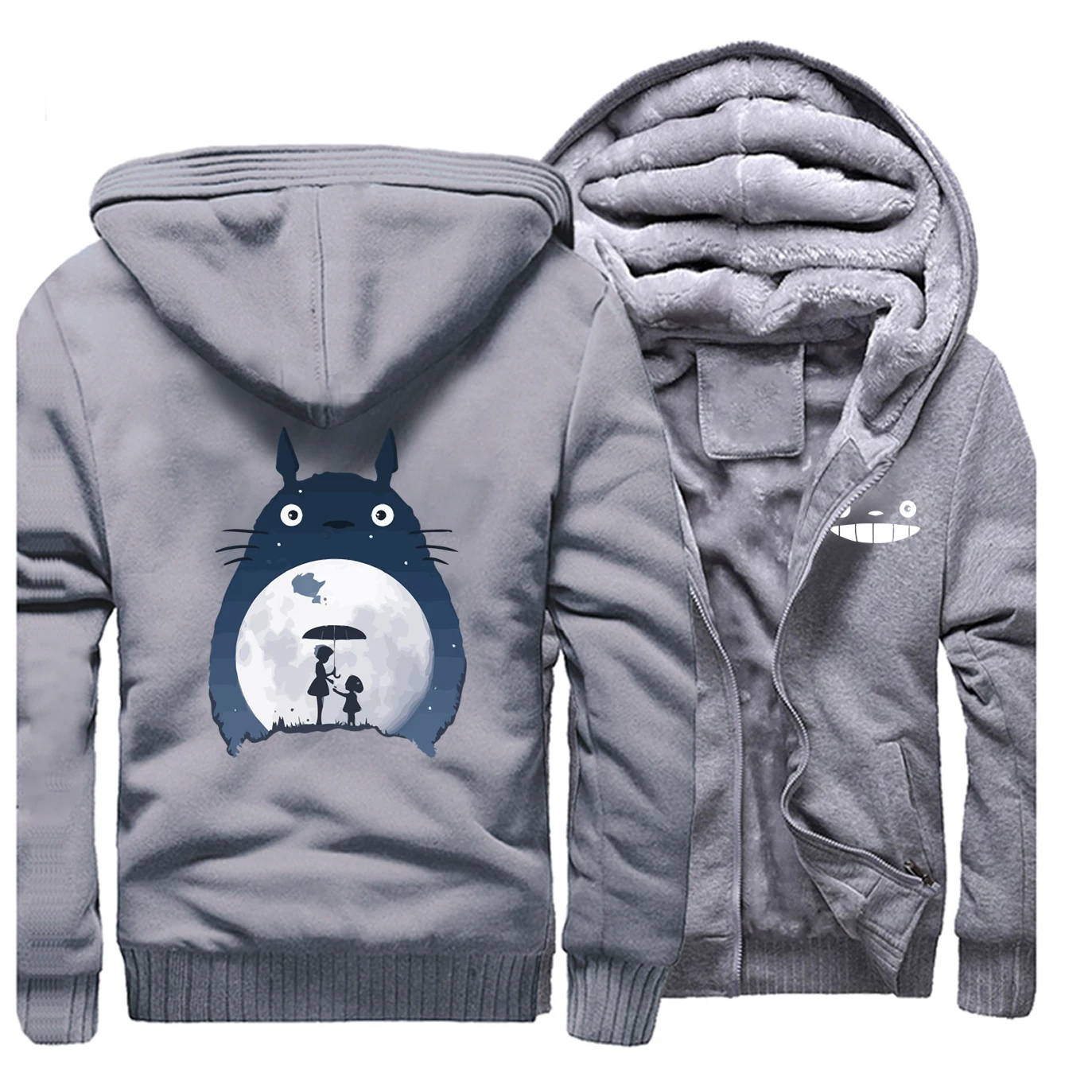 Tonari No Totoro мужские толстовки с капюшоном из плотного флиса брендовые теплые толстовки с капюшоном пальто на молнии винтажная куртка в стиле аниме зимняя Японская уличная одежда