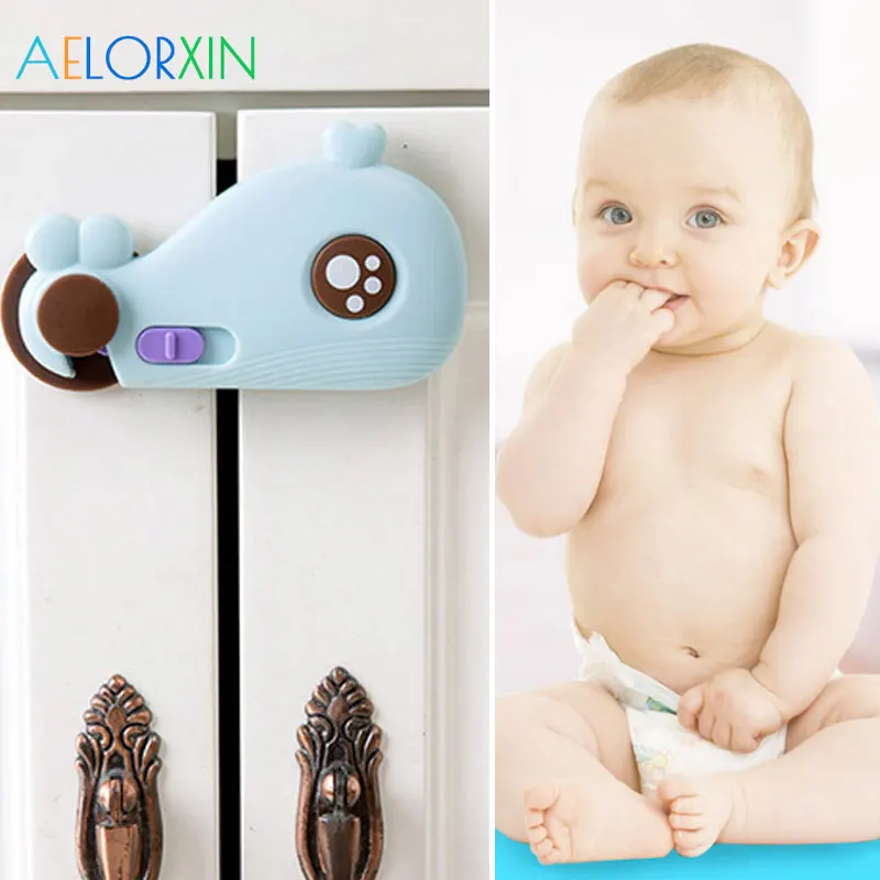 

1Pcs Cute Animal Drawer Lock Whale Protection Baby Safety Stopper Baby Newborn Care Child Lock Protection From Children