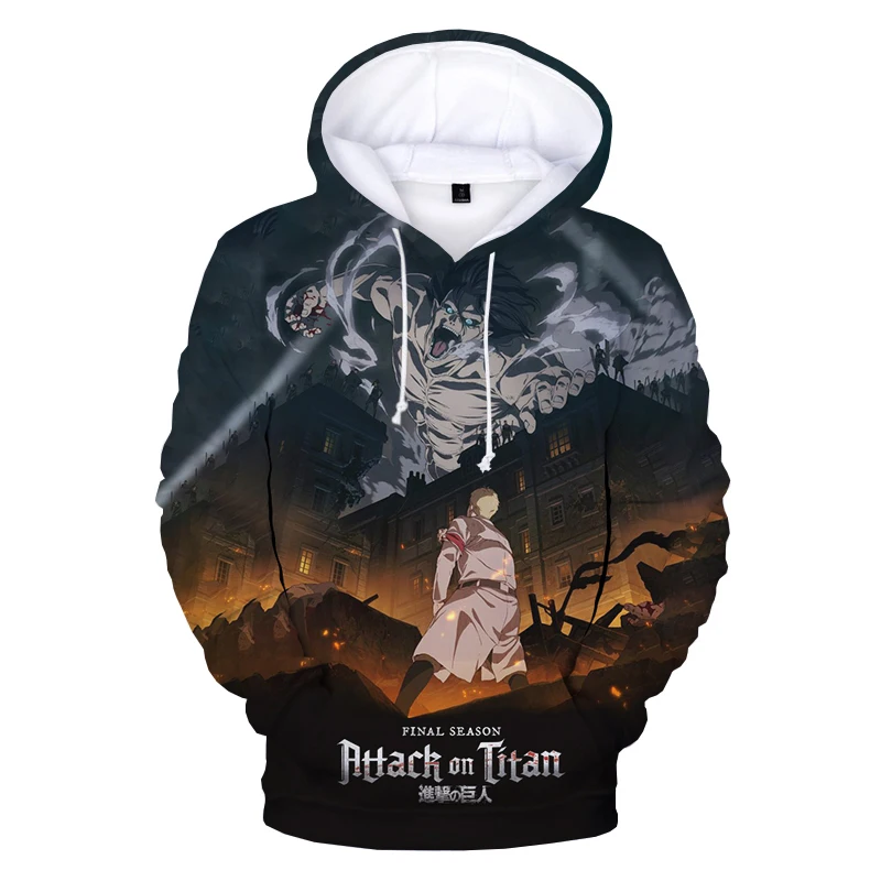 

Harajuku Anime Hoodies Attack on Titan 3D Printed Hooded Sweatshirt Men Women Fashion Casual Streetwear Pullover Hip Hop Hoodie