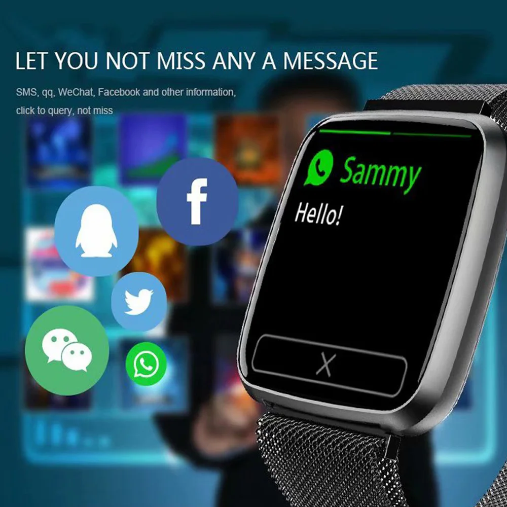 Новые женские водонепроницаемые Смарт-часы T80 Bluetooth Smartwatch для Apple IPhone Xiaomi монитор сердечного ритма фитнес-трекер