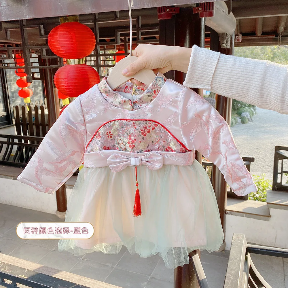 Зимнее Новое китайское Новогоднее платье пачка для маленьких девочек|Платья| |