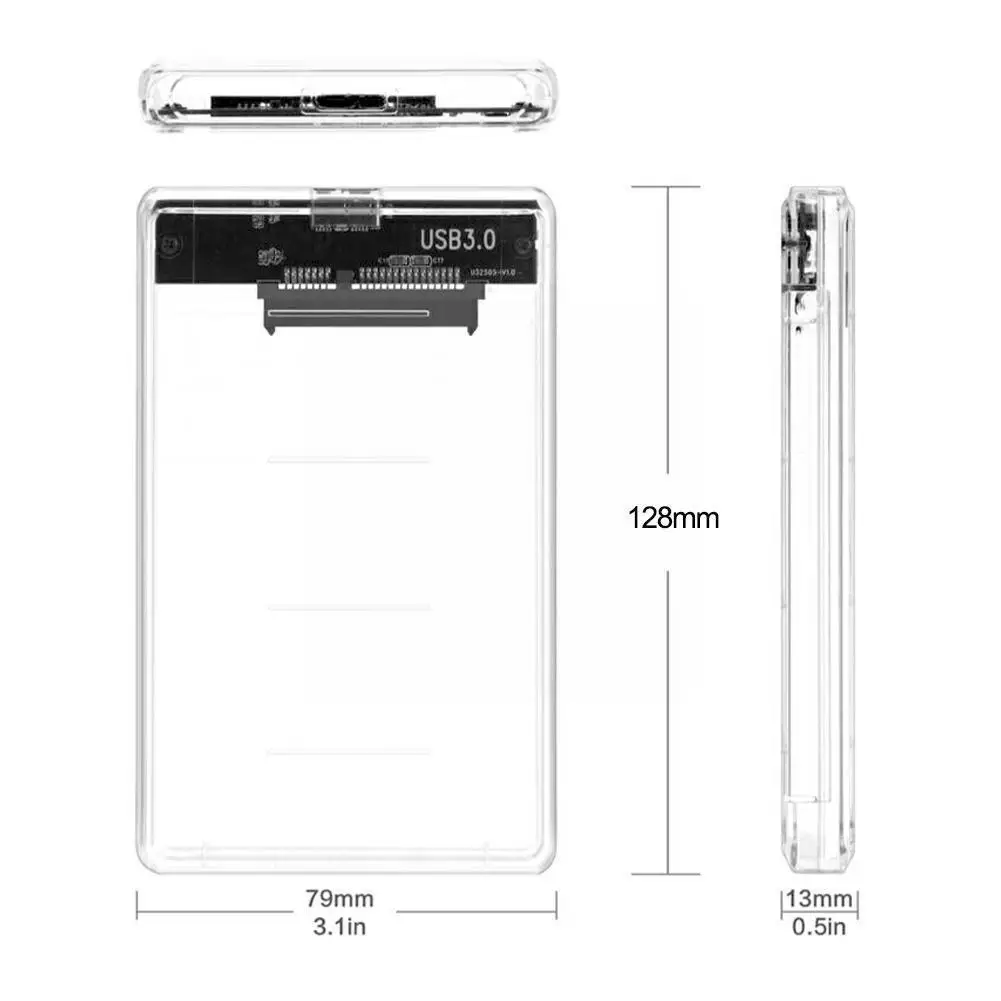 Новый корпус для жесткого диска Usb3.0/2 0 Hdd 2 5 дюйма последовательный прозрачный Sata