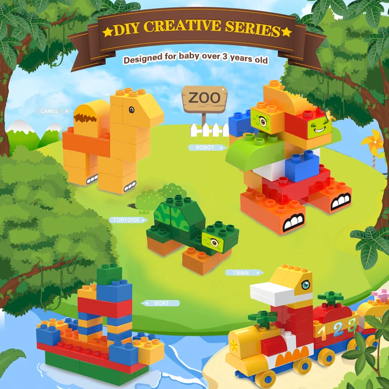 DIY большой размер строительные блоки Совместимые брендовые Детские сборные
