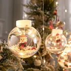 Светодиодная Праздничная гирлянда, Рождественский декоративный светильник для комнаты, новогодний декоративный шнурок с декором Санты, неоновая сказочная лампа для свадебной вечеринки