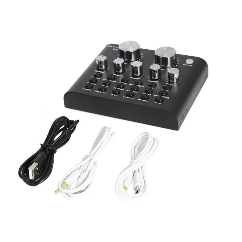 LEORY V8 Pro DSP USB звуковая карта аудио Внешняя гарнитура микрофон прямая трансляция Звуковая карта для компьютера аудио интерфейс