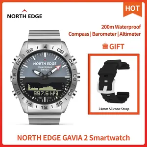 north edge gavia 2 business smart watch luxury full steel altimeter compass sports digital watch waterproof smartwatch apache free global shipping