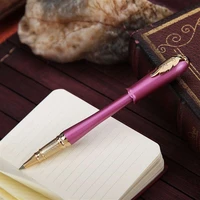 picasso 986 luxury metal pimio roller ball pen female gift purple bud cap leaf clip office signature homework exam writing