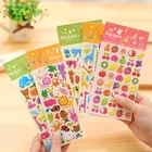 7 листовНабор Милые Мультяшные животные фрукты печать наклейки дети дневник украшение 3D ПВХ Корея канцтовары детский сад подарок игрушки