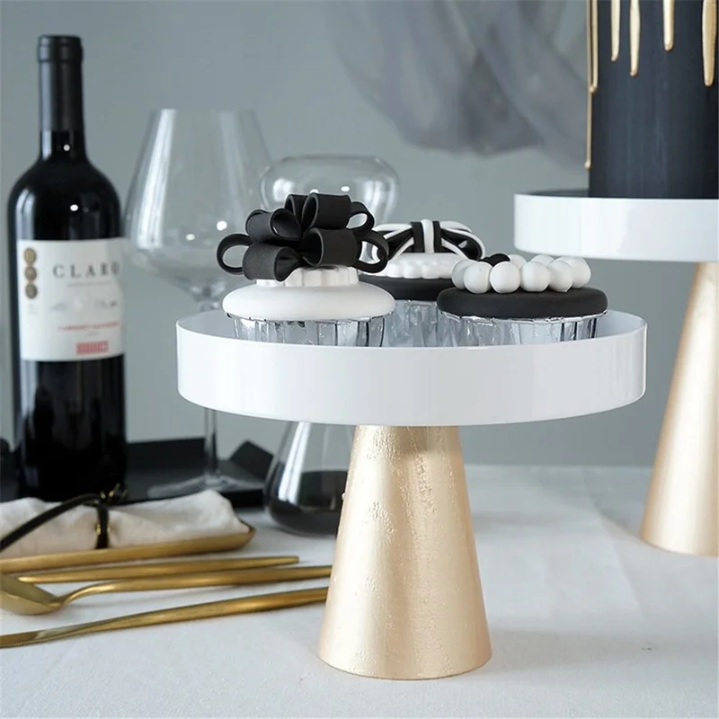 

Металлический поднос для хранения в скандинавском стиле, высокая деревянная тарелка в скандинавском стиле, для фруктов, тортов, десертов, д...