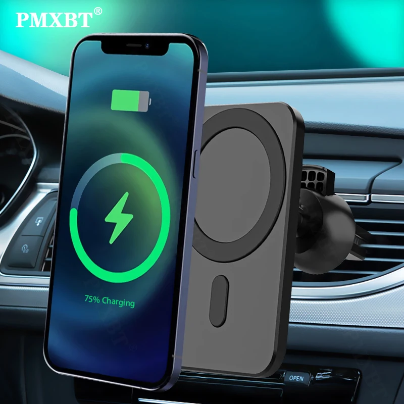 mag 15w magnetic wireless car charger mount stand for iphone 12 pro max 12mini safe fast charging wireless chargers phone holder free global shipping