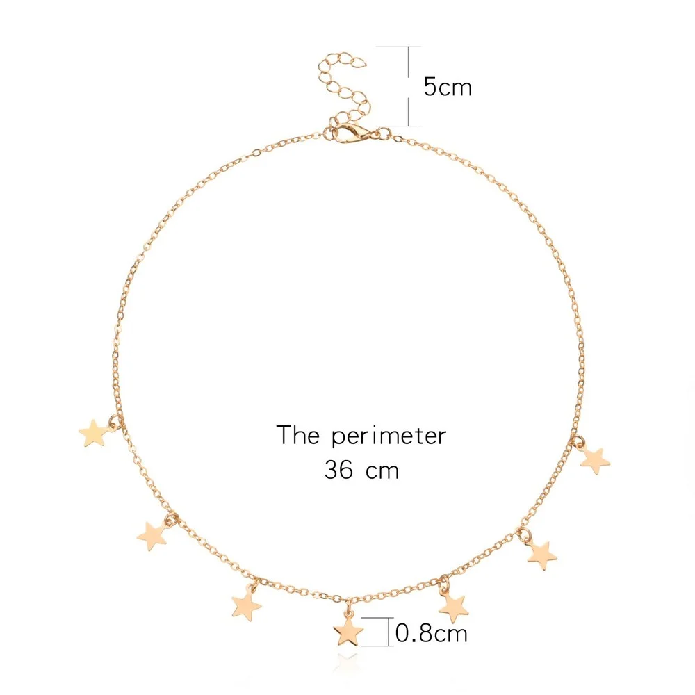 

Creative Star Pendant Necklace Women's Gift Fashion Simple Aesthetic Necklaces Party Luxury Elegant Chic Choker Necklace Jewelry