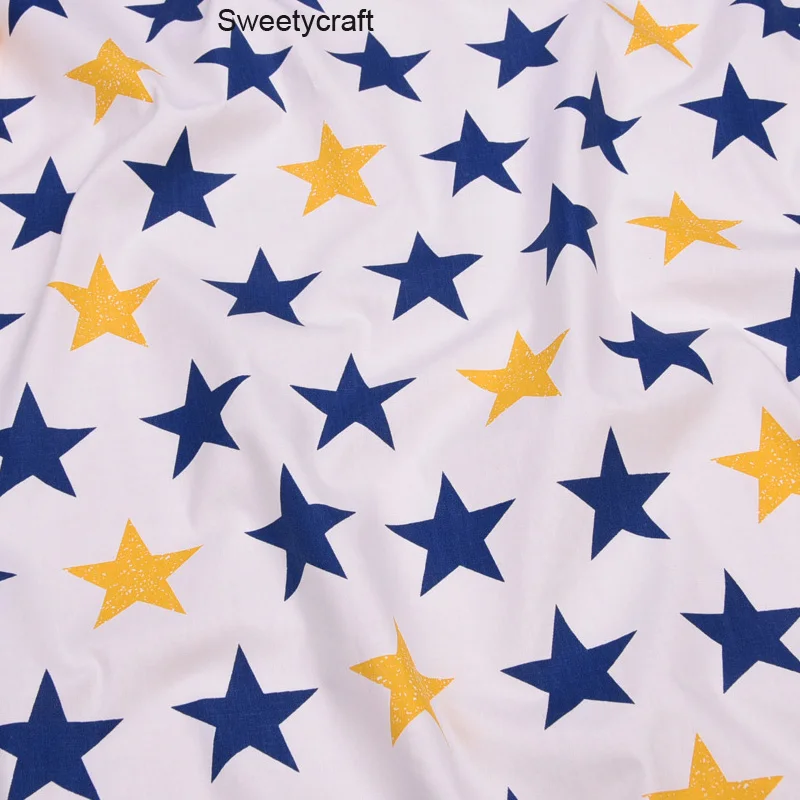 Детская хлопковая ткань с принтом голубая звезда Twill простыня для лоскутного