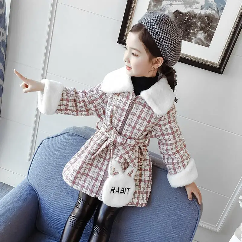 Лидер продаж модное зимнее теплое пальто для девочек хлопковое детское длинное