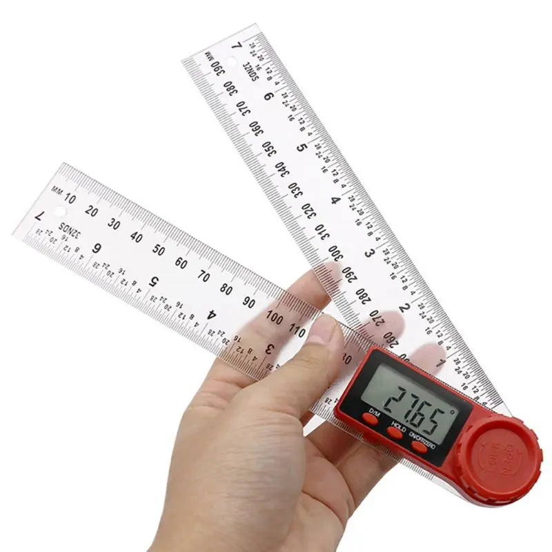 

300mm/200mm 7"/11" Digital Angle Ruler Transparent Inclinometer Goniometer Protractor Angle Finder Measuring Tool