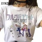 Женская футболка с изображением корзины фруктов, аниме сума, топ с мультипликационным принтом, забавная женская футболка с аниме, эстетическая футболка, Женская японская
