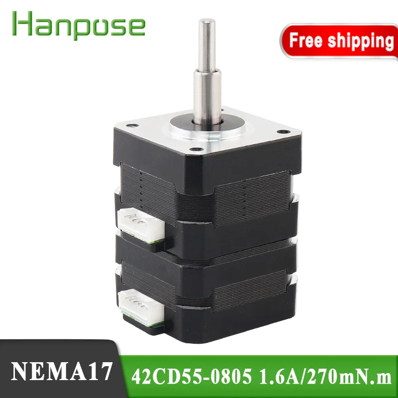 

Бесплатная доставка, двухслойный многослойный шаговый двигатель nema17 1,6 А 270 мин. М, прямой и обратный автоматический микро шаговый двигатель...