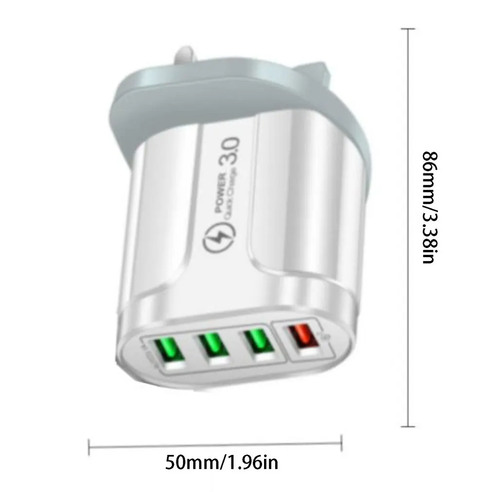 

48W USB Charger Fast Charge QC 3.0 Wall Charging For iPhone 12 11 Samsung Huawei Iphone Mobile 4 Ports EU US Plug Adapter Travel