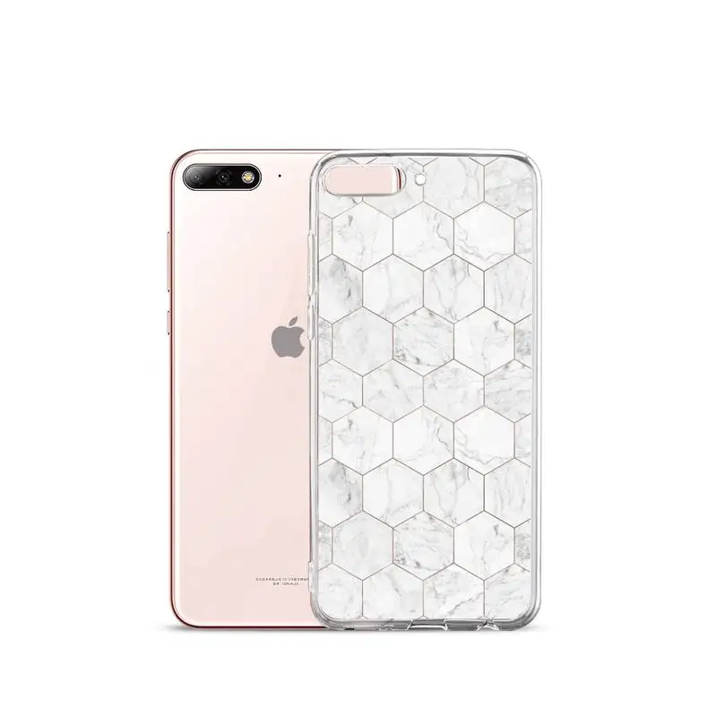 

Geometric Marble Phone Case Transparent for iPhone Samsung A S 11 12 6 7 8 9 10 20 Pro X XS Max XR Plus lite