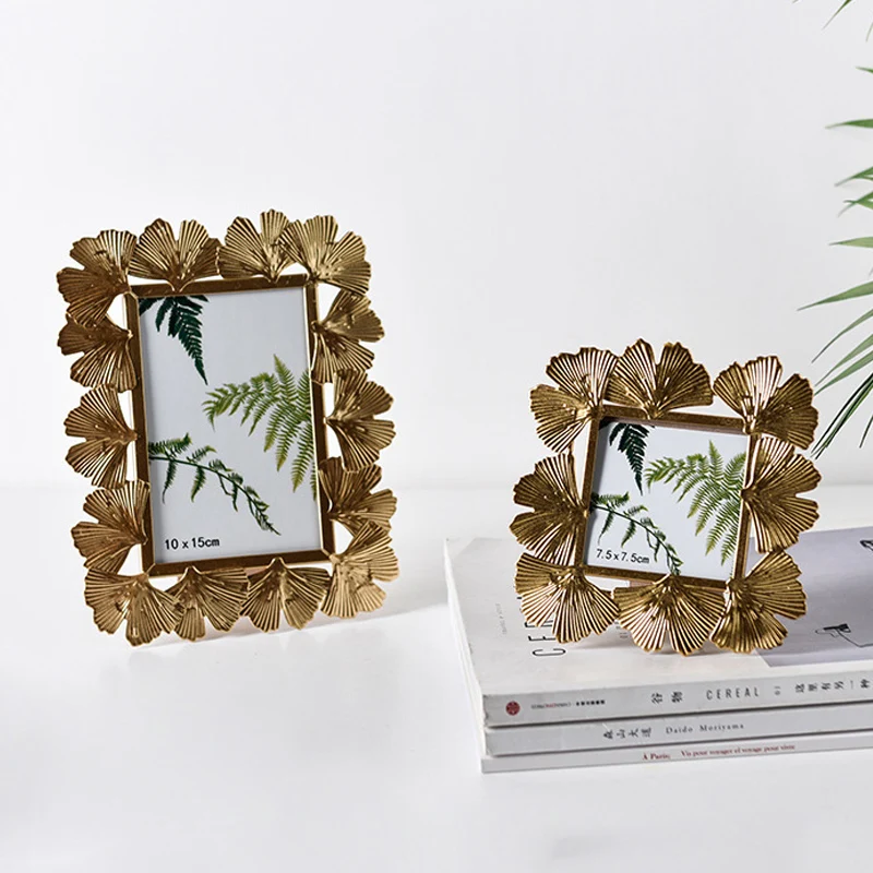 Ручная работа скандинавские листья гинкго металлическая фоторамка аксессуары