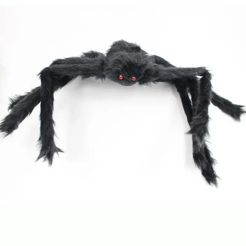 

30/50/75/90/125cm Halloween Plush Spider Horror Giant Black Plush Spider Party Props Decoration Haunted House Garden Props Decor
