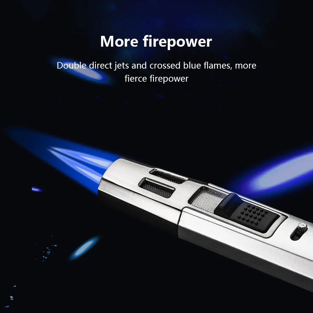 

Metal lighters portable windproof gas lighter creative kitchen lighter butane torch lighter double cross flame Kitchen accessori