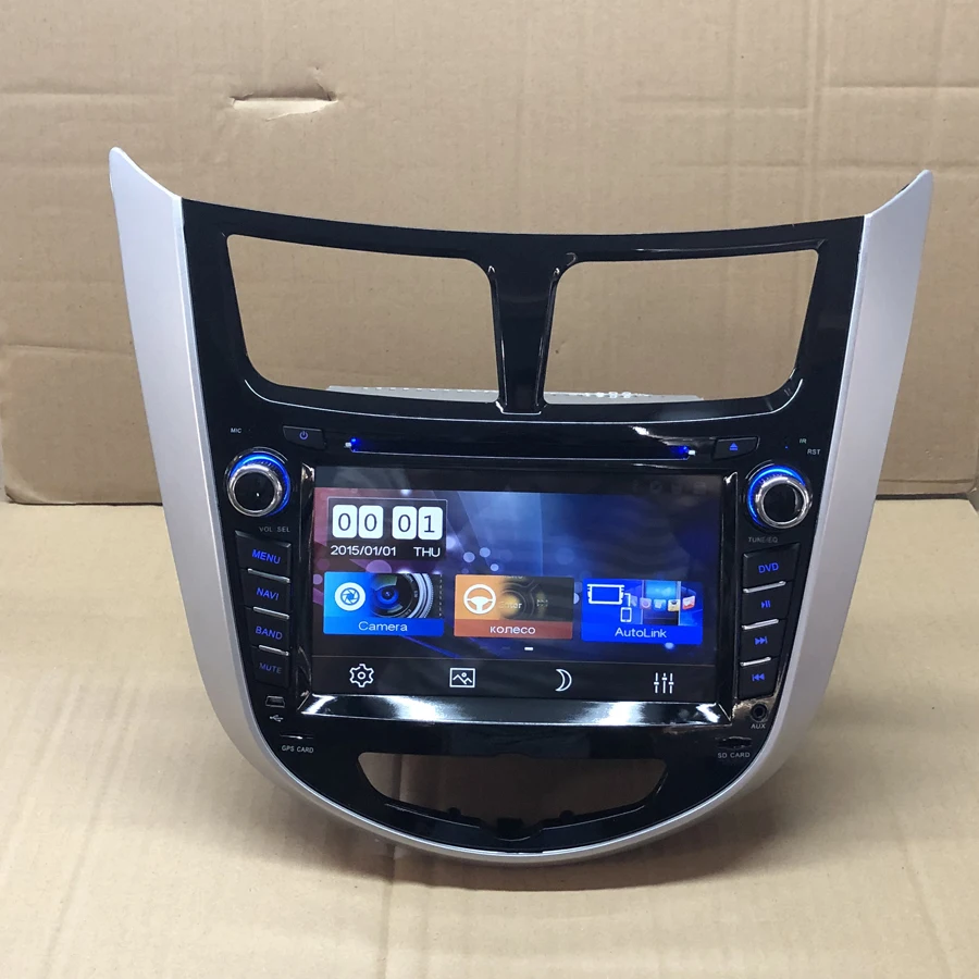 BYNCG Car DVD Player GPS Navigation 2 Din 7'' Multimedia auto Radio for Hyundai Solaris accent Verna i25 2010 2016| |