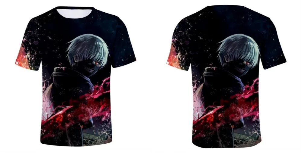 Футболка с 3D-принтом "tragical Tokyo Ghoul", мужская футболка с принтом крови, повседневные футболки Кен канеки, футболки, аниме, толстовка, уличная одежда, топы