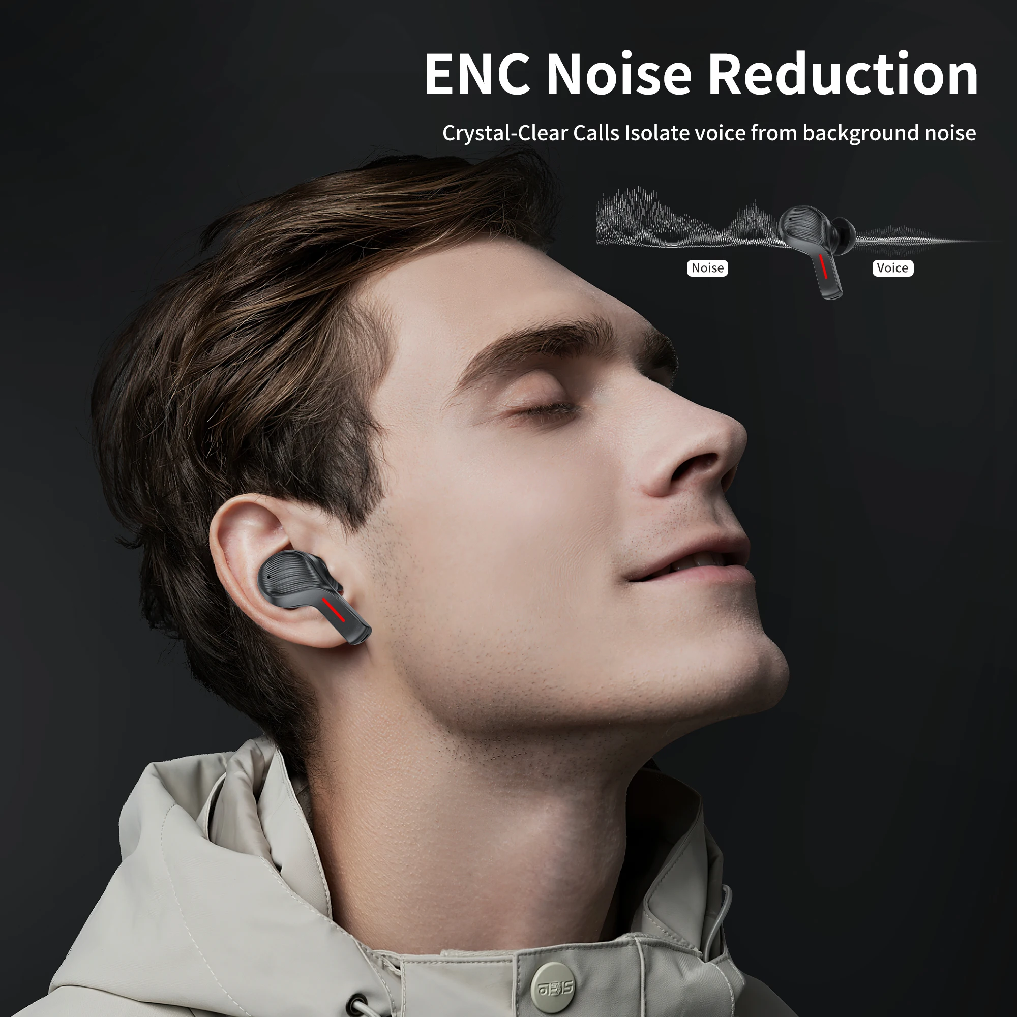 

Wireless Earbuds Bluetooth 5.0 QCC3020 Chip ENC Noise Reduction Earphones Dual Microphone HD Call HIFI Stereo Sport Headset