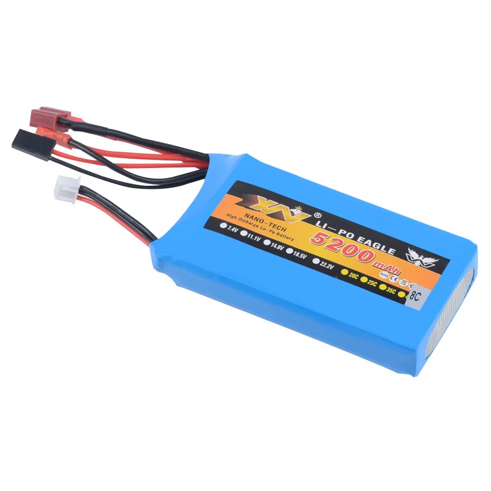 Rc Liop батарея 7,4 V 5200mAh 8C 2S для 1/5 RC LOSI 5IVE-T автомобиль части(99 мм* 54 мм* 22 мм