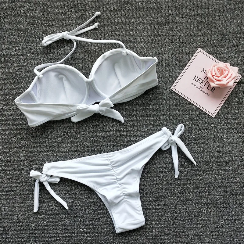 

Sexy Bikini 2021 Swimwear Women Swimsuit Solid Monokini Push Up Bathing Suit Female Beach Wear Vintage Swimming Suit Bathers XL