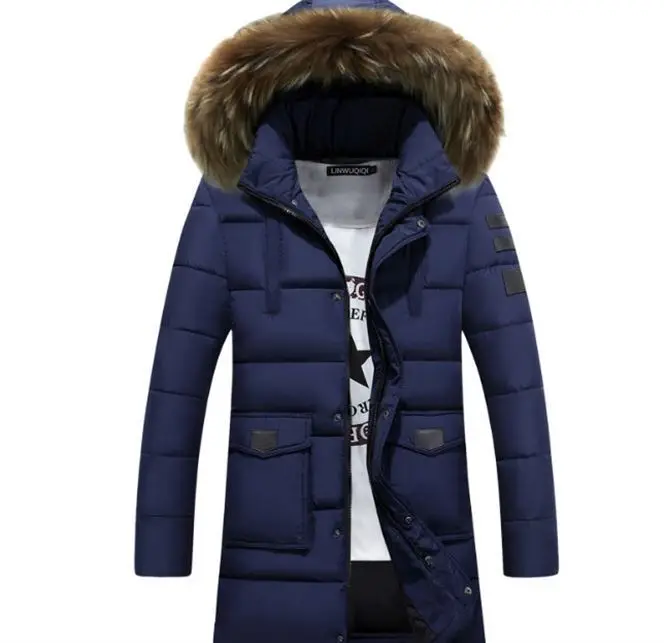 Men's Cotton-padded Clothes Winter Youth Mid-length Korean-style Stylish Slim Fit Handsome Cotton-padded Jacket
