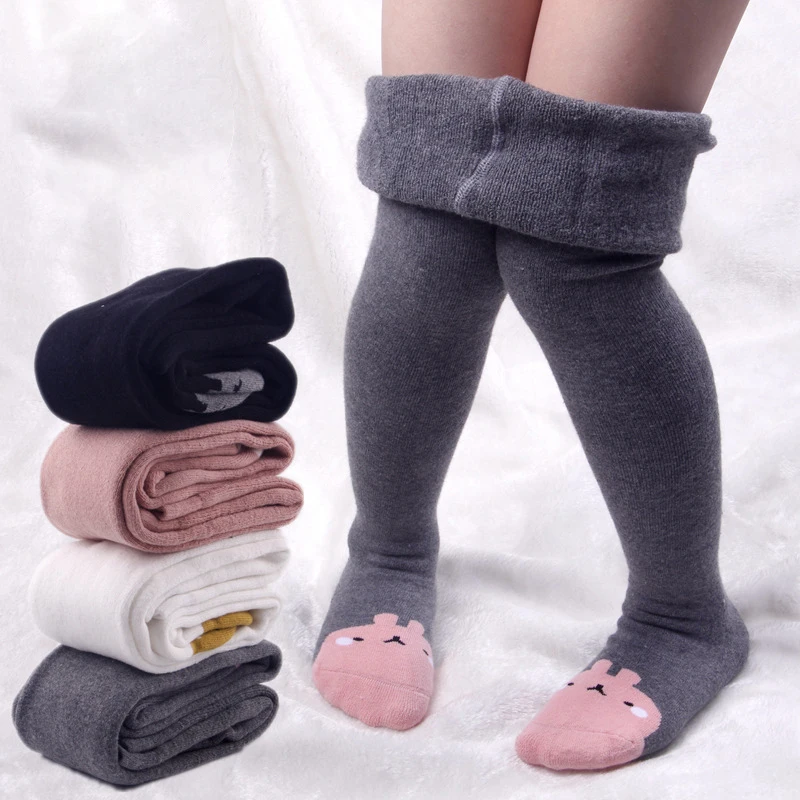 0-7T Kid Girl Tights Baby Stockings Autumn Baby Tights Winter Warm Child Pantyhose Cotton Pants Candy Color Cute Girls trousers