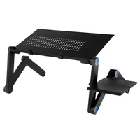 adjustable laptop table stand folding notebook desk stand aluminum alloy notebook desk tablet with dual cooling fan for sofa bed