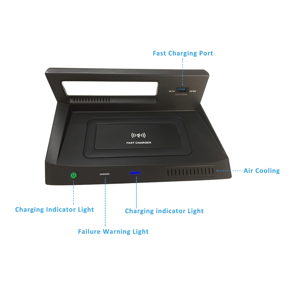 car wireless charger for volkswagen tiguan mk2 2017 cableless charging board phone holder for iphone 12 qi fast charge plate free global shipping