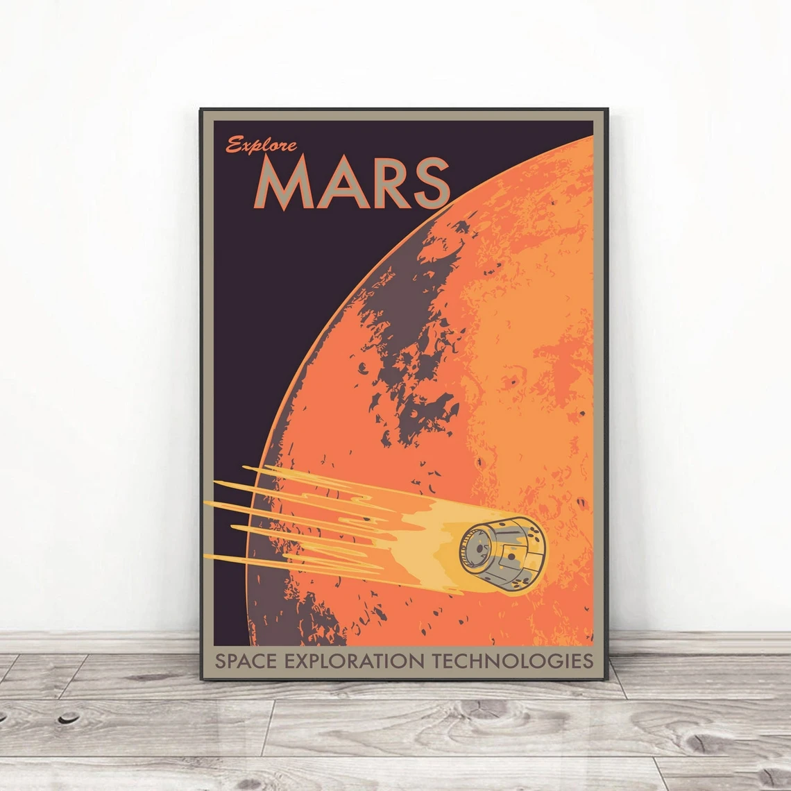 

Плакат Mars, планета, Космический постер для путешествий, изучение Марса