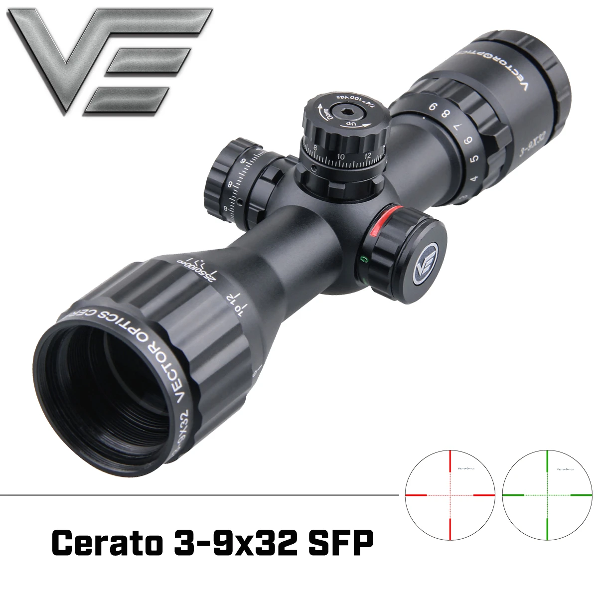 Векторная оптика Cerato 3 9x32 AOE компактный прицел объектив фокусировка освещение