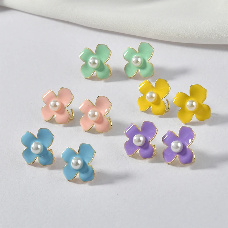 4 шт. серебряные серьги-гвоздики с жемчугом | Украшения и аксессуары