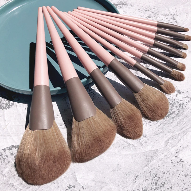 

2021 New Arrival Makeup Brush 11 Small Pudding Set Pack Loose Paint Bevel Trimming Flame Highlight Eye Medium Shadow Nose