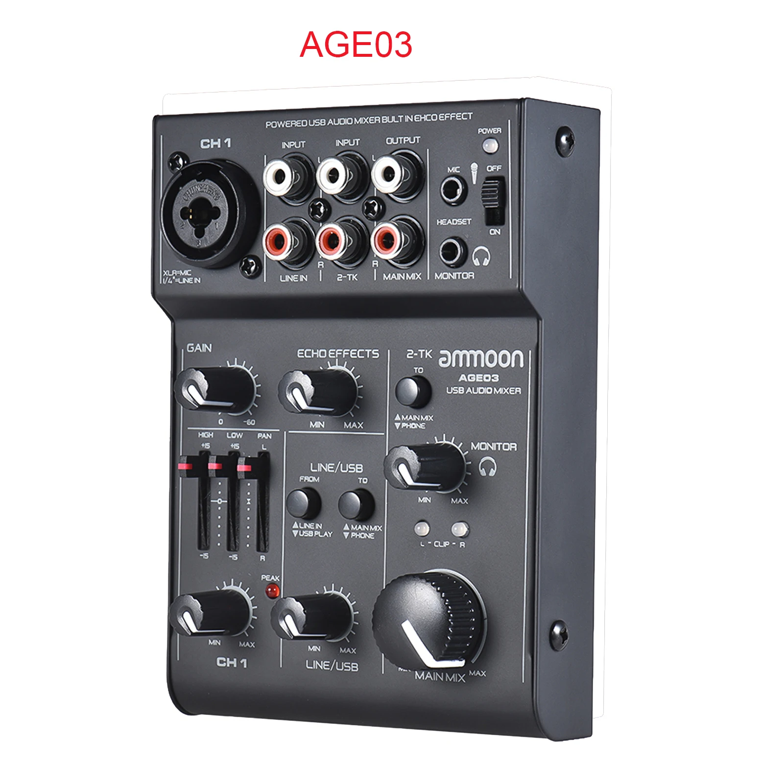

ammoon AGM04/03/02, , 4- 2- EQ 48 , 5 , USB , ed