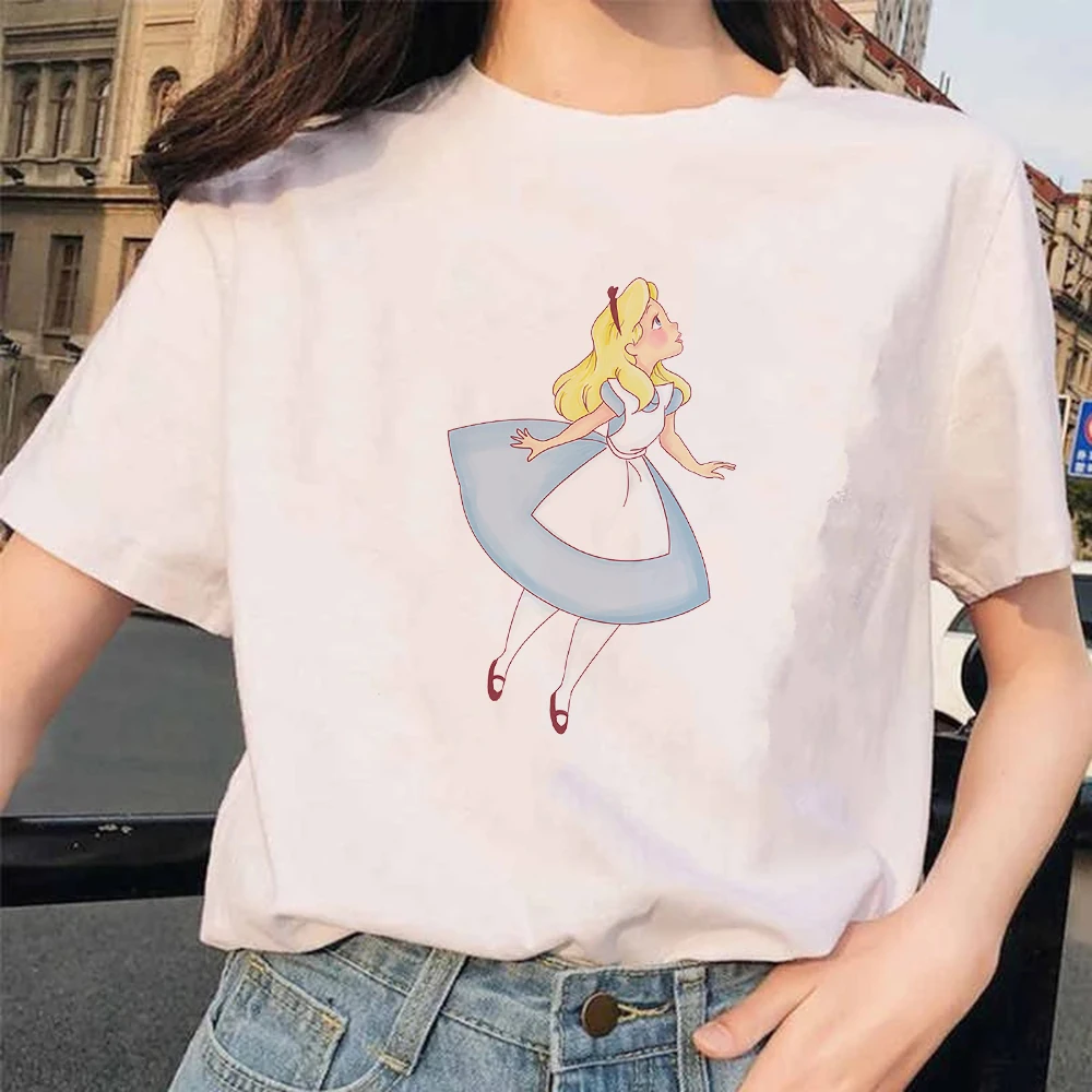 Футболка для женщин Harajuku футболка Алиса в стране чудес уличная одежда девочек