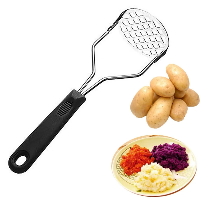 

Stainless Steel Potato Masher Ricer Kitchen Gadget Puree Garlic Presser Vegetable Fruit Press Maker Cooking Tools Accessories