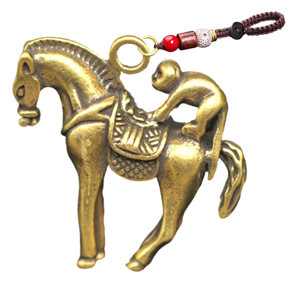 

home decor Brass horse and monkey pendant sculpture car decoration accessories statue Chinese craft gift key pendant