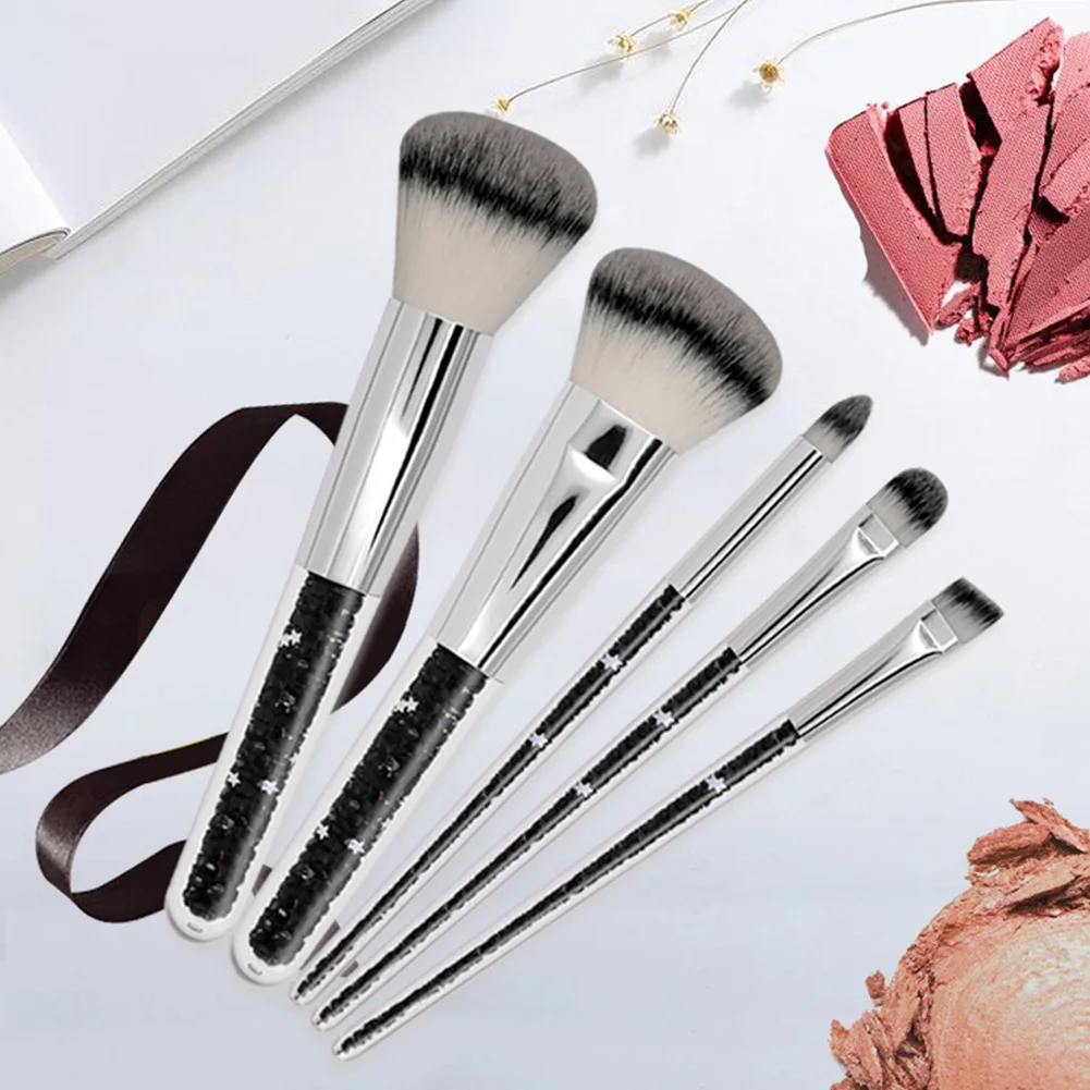 5Pcs For Foundation Professional Eyebrow Loose Powder Blush Face Portable Makeup Brush Set Eye Shadow Tools Acrylic Soft | Красота и