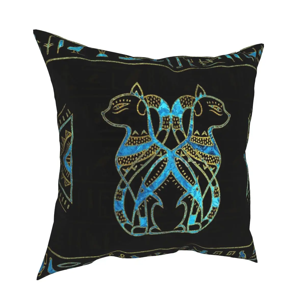 

Egyptian Cats Square Pillowcases Polyester Bed Car Ancient Egypt Cushion Case Cute Throw Pillow Case 40*40cm